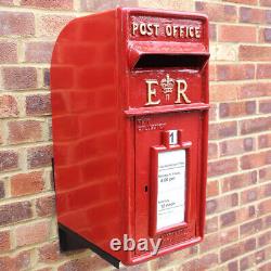 Royal Mail Post Box ER Vintage Cast Iron Wall Mounted Lockable 2 Keys & bracket