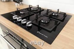 Russell Hobbs RH60GH402B Glass hob with 4 Gas Burners Manual Dial Control