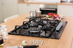 Russell Hobbs RH75GH601B Glass hob with 5 Gas Burners Manual Dial Control