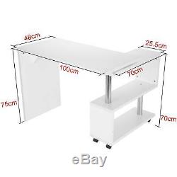 S-Shaped Corner Computer Desk Compact Table Home Office Study Corner Desk