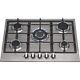 SIA R6 70cm Stainless Steel 5 Burner Gas Hob With Cast Iron Pan Stand & Wok Burner