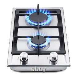 SNDOAS 30cm Gas Hob 2-Burners Built in Gas Cooktop Cast Iron Support NG/LPG