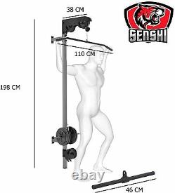 Senshi Japan Wall Mounted Cable Machine Lat Bar Crossover DIY Multi Gym Home