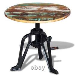 Side Table Solid Reclaimed Wood Cast Iron 60x(42-63) cm vidaXL