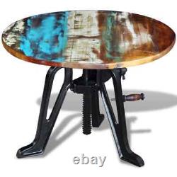 Side Table Solid Reclaimed Wood Cast Iron 60x(42-63) cm vidaXL
