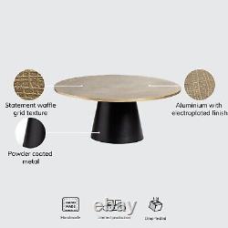 Small Round Coffee Table Sofa Table Metal Top Living Dining Home Furniture