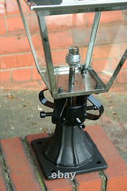 Small Stainless Steel Lantern with Cast Iron Base Victorian Lantern & Base 4728