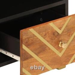 Small Tv Unit Cabinet Rustic Wooden Tv Stand Media Storage Shelves Drawers Wood