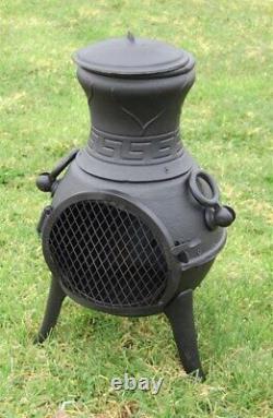 Solid Cast Iron Chimenea Patio Heater Garden Heater Multi Fuel Chimenea Fire Pit