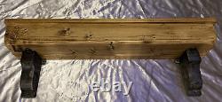 Solid wooden mantel shelf with cast iron corbels rustic floating shelf fixings