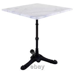 Square Marble Bistro 60cm Table Cast Iron Base Garden Restaurant Cafe Decor