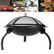 Square / Round BBQ Fire Pit Brazier Table Camping Party Barbecue Stove Grill