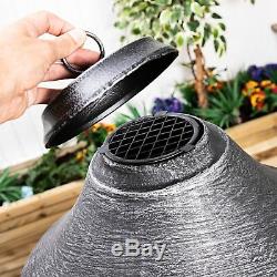 St Lucia Cast Iron Chiminea with Barbecue Grill