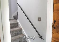 Stair hand rail, industrial, Bannister, handrail & brackets, cast iron, vintage