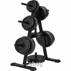 Standart weight tree barbell disc holder storage plate rack stand gym 7 holders