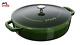 Staub 28cm Round Cast Iron Sauté Pan With Chistera Lid, Green, 12612885 RRP £240