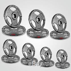 TRI-GRIP Cast Iron Olympic Disc Weight Plates EZ Bar Barbell Weights Fitness Gym