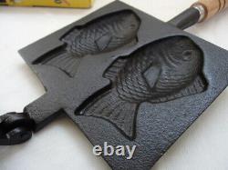 Taiyaki machine Cast Iron Taiyaki waffle 2 Home use Japan Made New Gas Only