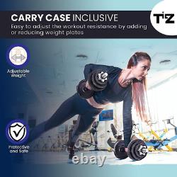 Tilz Gear Cast Iron adjustable dumbbells weights set can change into Black