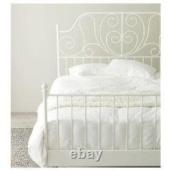 Tokyo Metal Iron Bed Frame 4ft6 Double Size Bedroom Furniture in White Colour