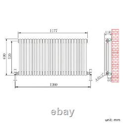 Traditional 2 3 Column Radiator Cast Iron Style Horizontal Vintage Rads 600 mm