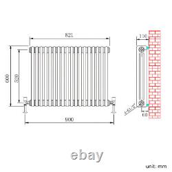 Traditional 2 3 Column Radiator Cast Iron White Grey Black Vintage Victorian Rad