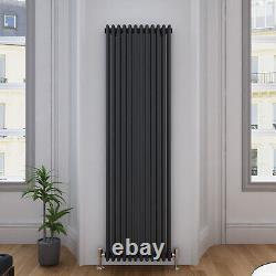 Traditional 2 Column Radiator Anthracite Vertical Cast Iron Style Rads 1800x560