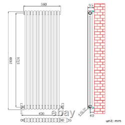 Traditional 2 Column Radiator Bathroom Vertical Cast Iron Style Rads 1800 x 560