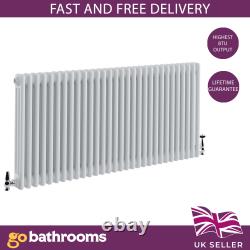 Traditional 3 Column Radiator Cast Iron Style Vertical Heating Anthracite White