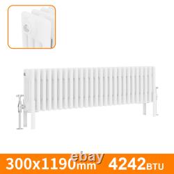 Traditional 4 Column Radiator Horizontal Vertical Cast Iron Style Rads White