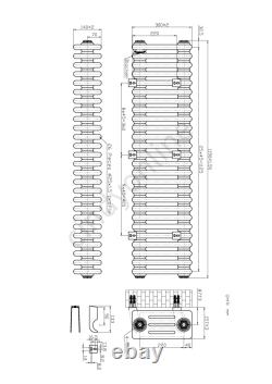 Traditional 4 Column Radiator Horizontal Vertical Cast Iron Style Rads White