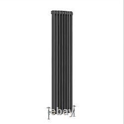Traditional Cast Iron Style Anthracite 2 Column Vertical Radiator 1800x380 mm
