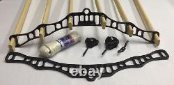 Traditional Kitchen Clothes Airer Dryer Pulley Kit Black 6 Laths 1.2m-2.4m