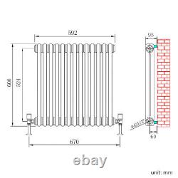 Traditional Radiator 2 3 Column Cast Iron Style Vintage Victorian Horizontal Rad