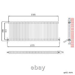 Traditional Radiator 2 Column Cast Iron Style Rads White 600 x 1505mm With Valve