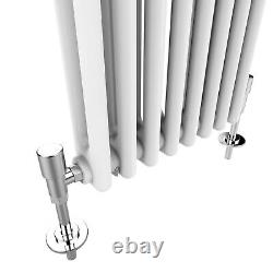 Traditional Radiator 2 Column Cast Iron Style Rads White 600 x 1505mm With Valve