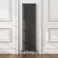 Traditional Radiator Cast Iron Double 2 Column White Anthracite Rad With Valves
