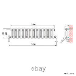 Traditional Radiator Cast Iron Style 3 Column White Vertical Horizontal Radiator