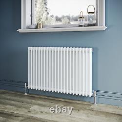 Traditional Radiator Double 2 Column Cast Iron Horizontal Vintage Rads White 600