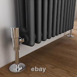 Traditional Radiator Double 2 Column Grey Cast Iron Rads 600x1010 With Valves