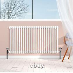 Traditional Radiator Horizontal 2 column Cast Iron Style Rads White 600x1190 mm