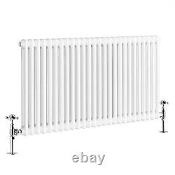 Traditional Radiator Horizontal 2 column Cast Iron Style Rads White 600x1190 mm