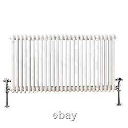 Traditional Radiator Horizontal 2 column Cast Iron Style Rads White 600x1190 mm