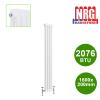Traditional Radiator Vertical Double Column Cast Iron Style White Rads 1500mm