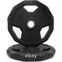 Tri Grip Olympic Weight Plates Cast Iron Rubber Encased 2 2 inch Barbell Weight