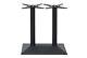 Twin pedestal black cast iron table base dining restaurant cafe square