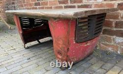 Upcycled Coffee Table Vintage Tractor Parts Reclaimed Wood top
