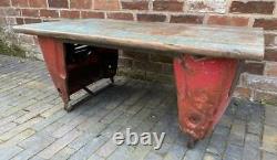 Upcycled Coffee Table Vintage Tractor Parts Reclaimed Wood top