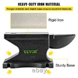 VEVOR Iron Anvil Blacksmith Single Beck Cast Iron 100lbs 45kg 1.2in Square Hole