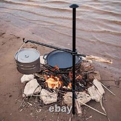 Versatile and Durable Cast Iron Campfire Cooking Grate with Rotating Function